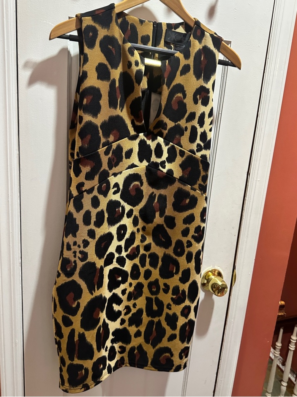 Kardashian Kollection Leopard Print Midi Dress